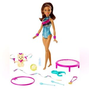 Barbie Gymnast Playset, Spin 'n Twirl Teresa Doll Flips & Spins. Complete set